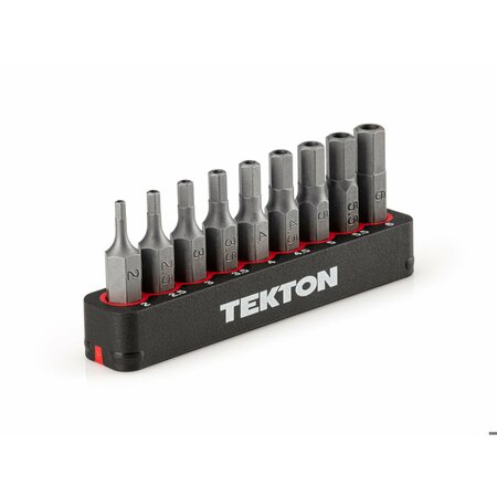 TEKTON 1/4 Inch Metric Security Hex Bit Set with Rail, 9-Piece (2-6 mm) DZX93004